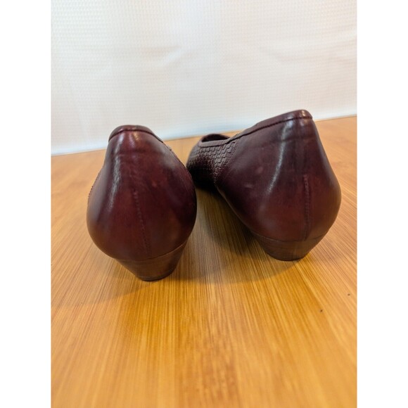 Vintage Etienne Aigner Ballet Flats Chestnut Maroon Leather 7.5 Narrow (P01) - Picture 7 of 8